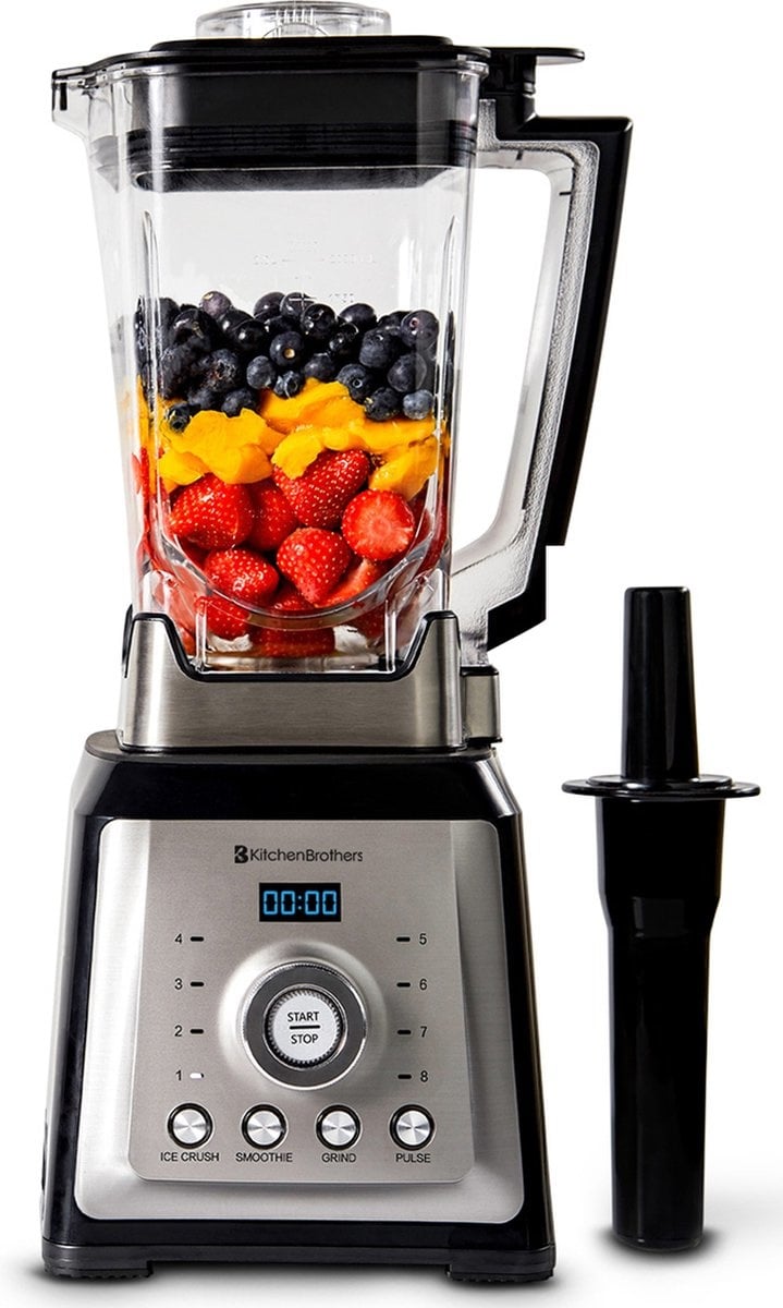 KitchenBrothers - Power Blender - Blender - 2000W - 2L - Smoothie Maker - 8 standen/4 snelheden - Roestvrij staal - 5a2acfea-96d2-4bfa-b1d0-d0cfad0c8ff3