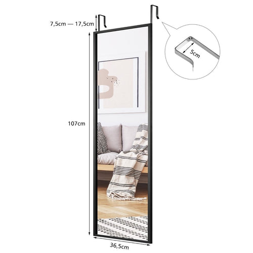 Coast Wandspiegel - Hoogte Verstelbaar - Zwart - 107cm x 36,5cm - 5d4f73f2-9d8f-4a98-8083-cc6b3b8b136c_ed630cde-5175-44a3-be88-b2c5b27b3f54