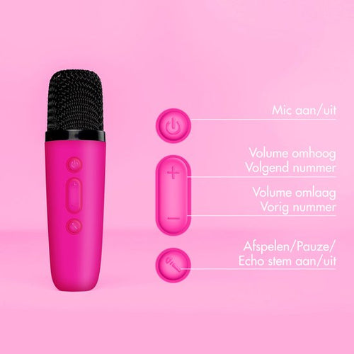 imoshion Karaoke Set voor Kinderen en Volwassenen - Bluetooth Speaker met Draadloze Microfoon - Hot Pink - 5d62ca4f54e96e74e79bdbefc05b1e03feea04de_Enriched_product_image