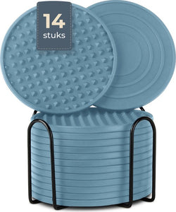 Castagnola Siliconen Onderzetters – Onderzetters voor Glazen – Design Onderzetters met Houder – Onderzettersset – Anti Slip - Set van 14 – Groen - 5d675956789f1be8fb42c2c225c135c804947c57_Enriched_product_image_75555c10-81cd-4614-a101-cf166053d555