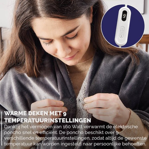 BREND BR-2220 Elektrische Deken en Poncho – Sherpa en Flanel Fleece Plaid – Warmte Cape - 160 x 130 cm - 9 Temperatuurinstellingen - Antraciet - 615b7fdacfca9412d4f2ba1d77cb2e894d2fa187_Enriched_product_image