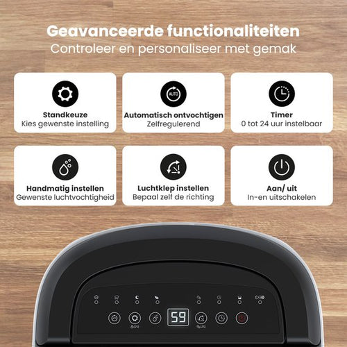 Auronic AU3278 Luchtontvochtiger met droog functie - 12 L - 40dB - Ruimtes tot 20 m² - 155 Watt - 30x 25.6x48.4 cm - 65037e88d56f1f044b2557c965348b66b40bb390_Enriched_product_image_e76ca766-cdf4-45f4-a70d-c0d6e8654027