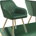 tectake® Fluwelen Stoel – Eetkamerstoel Met Gewatteerde Fluwelen Stof, Moderne Keukenstoelen, Comfortabele Fauteuil Voor Woonkamer, Eetkamer, Lounge – groen / goud - 684c2c0a99d8f355a9e1237d7a8105b1b096a60a_Enriched_product_image