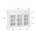 SoBuy Keukenkast Dressoir Buffetkast Zijkant Opbergkast met 3 Glazen Deuren en 2 Laden, 90x40x90 cm, Wit - 6c2acaba97884885ab8815ecb3b4fc39ff782096_FSB77_W_G001_859b6b49_db3e_4e31_8554_01117dae0551_1_edcd1027-3890-449c-9266-311c25d9b1c7