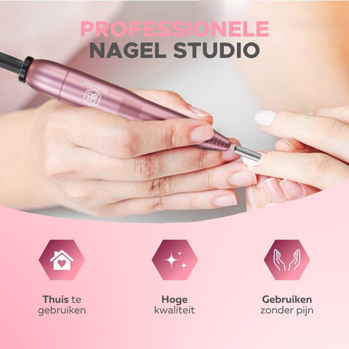 Beeperfect® Elektrische Nagelvijl - Nagelfrees - Manicure en Pedicure set - 12 Bitjes en 60 Schuurrolletjes - 4 Extra accessoires - Roze - 718ab6e79b1510731eba94921cb09e2f6fab9fce_Enriched_product_image