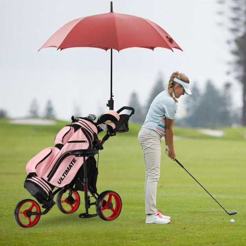 Coast Golftrolley - 3 Wielen -130 x 75 x 98,5 - Zwart met Rode Wielen - 7260054d-a16c-4a12-9d02-cba9c901d5ea