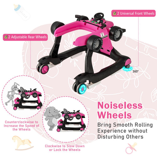 Coast Loopwagen - 4-in-1 - Max. 15 - Roze / Zwart - 729d8879a01fe9c19e6bb88c60d9842e7efe6ea0_4_in_1_Baby_Push_Walker_with_Adjustable_Height_and_Speed_Rose_8_1