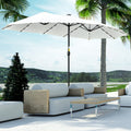 Sunny Parasol met LED - Wit - 4,5 meter oppervlakte - 749aae23-06c5-49d5-99ee-fe2299267fbc