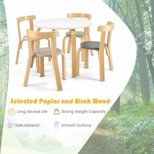 5-delige Gebogen Houten Tafel- en Stoelenset voor Kinderen - Activiteitentafel met 4 Stoelen, Licht Houtkleur, Afmetingen Tafel: 75 x 47 x 44 cm - 7b15add15b677a37927af23d4a671a05bb298e3d_and_the_edges_are_rounded_backrest_is_designed_in_curve_shape_to_fit_the_body_shape_8_24_hy1004_386eb32f-a07e-4870-a5f9-54d9cd68c985