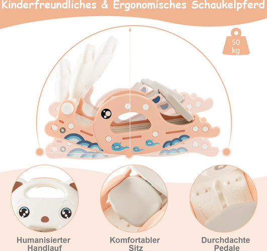 4-in-1 Kinder Glijbaan Speelplaats met Glijbaan + Schommelpaard + Basketbalring + Ringwerpspel voor Kinderen vanaf 1 Jaar Roze - 7c3521b9a2cc7f88fd0d0903538c45ea62023060_1801fe313b6b9f15e87dd93b2eac3054_1