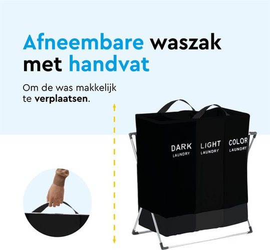 BRASQ Wasmand Opvouwbaar 3 vakken - Wassorteerder 65x39x60 cm - Wasbox Multi color - 118 Liter - Basket - 7da0acf9a0f89e65712f522a06f774cde98b0527_Enriched_product_image_9fabe20d-a3c6-4366-b47b-f4c68fa931c5