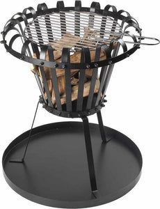 Perel Vuurkorf, met verchroomd grillrooster, bodemplaat, rond, 53.5 x Ø 50 cm, gecoat metaal, zwart - 81a24dce-c098-4e9e-a94b-6325f10d2510_ec503a2c-23f1-424d-8652-fc2aa1fc94ff