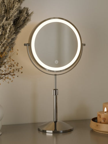 Nolt Make Up Spiegel met LED Verlichting - 1X/10X Vergrootspiegel - Scheerspiegel - Vanity Licht - 3 Lichtstanden - Oplaadbaar - Zilver - 84cb3c18ad1331035e2c27787fa706fd3c32f0be_Enriched_product_image