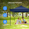 LifeGoods Partytent - Paviljoen - 3x4.5 m - Easy Up - Opvouwbaar - Waterdicht - Draagtas met Wieltjes - Donkerblauw - 870c08a2-c2f5-4ef7-bf1c-fab11a236f84