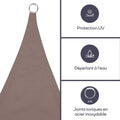 Perel Schaduwdoek, waterafstotend, 3.6 x 3.6 m, 160 g/m², polyester, vierkant, taupe - 87c3845a34b0fc26c84bff57c32e0fc2f77dc4c2_Enriched_product_image