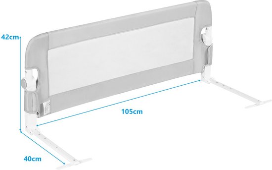 Coast Opvouwbare Bedhek Veiligheidsrails voor Peuter Bedhek 105 x 40 x 42 cm Wit + Grijs - 8803e5ef56cf84f1456a1ec55b5f236fcb7f367a_Enriched_product_image