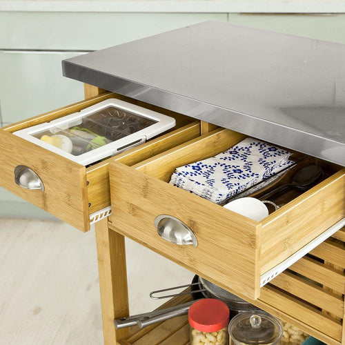 SoBuy Keukentrolley - RVS Tafelblad - 73 x 46 x 93 cm - Bamboe - 8d436aeaa4c811c09ca7634fd36979e423afbd60_opbergmeubel_19177173_1_22f3a7e7-e145-4809-8e57-a3c102230d56