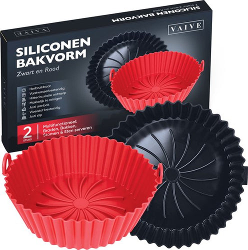 VAIVE Siliconen Bakje Geschikt Voor Airfryer ⌀ 20 - Bakpapier Alternatief - Accessoires - Bakvorm - Bakjes - XXL - 916630a8f0b04e1eb1cbff1f0e67c850d5327ac9_Enriched_product_image
