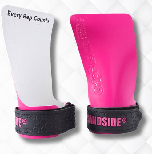 Sandside CrossFit Grips Elite 2.0 - Kleverige Handgrepen - Geen Kalk - Fitness Handschoenen - Vingervrije Grips - Felroze L/XL - 9b9da4c23d205ae86aba6a5a6ce68e9c89e3c68d_Enriched_product_image