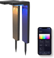 FlinQ Gaia - Smart Solar Tuinlamp- Solar Tuinverlichting - Zonne-energie - Wit en Gekleurd licht - Bewegingssensor - 2-pack - Zwart - 9b9eb32714cb1fc477072d99dd29ba408fe8b962_Enriched_product_image