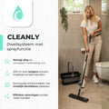 CLEANLY Dweilsysteem met Spray en Wringer 136 cm - Vloerwisser - Dweilset - Mop Set met opvouwbare emmer - Spraymop - Breedte 36 cm - Zwart, Grijs - 9c0894f27fc1251bf4cb4faa6376d5b3e166c844_Enriched_product_image