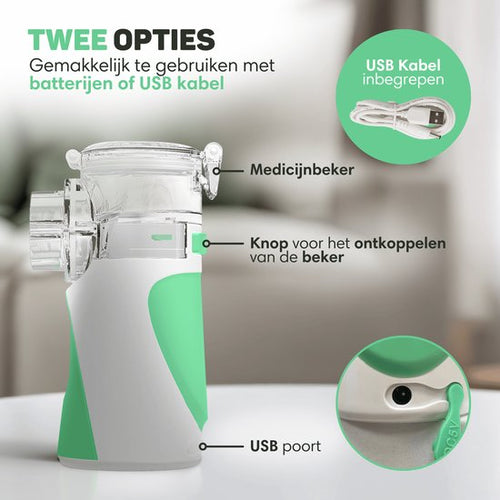 Vulpes Goods® HealthCare - Aerosoltoestel - Ultrasone Vernevelaar Inhalator – Nebulizer - Inhalatieapparaat voor Kinderen, Volwassenen & Baby’s – Helpt tegen Luchtwegaandoeningen - Incl. 3 mondstukken & luxe reistas - 9c4f9c1a8882b2355cb44add9991285dc3d880c4_Enriched_product_image