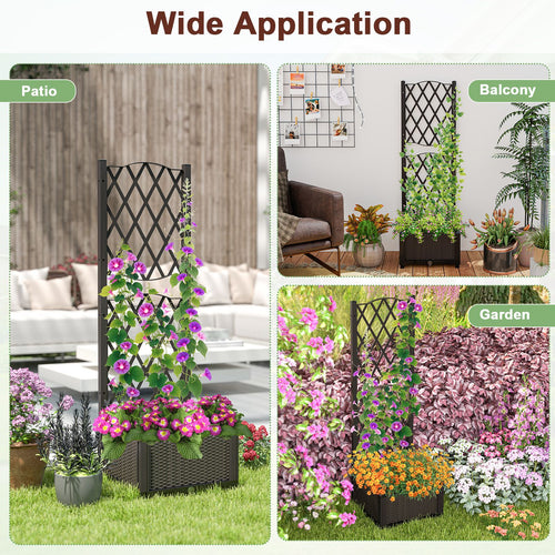 Coast Verhoogde plantenbak met trellis – kunststof, zelfwaterend, 40×40×135 cm, donkerbruin - 9d34fb66d8f277a2fefb16f3daf88ca6762d331d_Raised_Garden_Bed_with_Trellis_and_Self_Watering_System_Brown_10_1