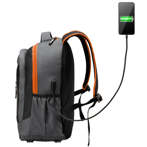 Rugzak voor Laptop 34L met USB-poort en 15,6" Laptopvak– Grijs / Oranje - 9fd8856e-19ee-439d-af8f-6f9db1a8f4f8_450709b4-5470-4f18-87c7-abc38508796f