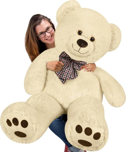 Monzana Knuffelbeer XL - 100cm Staand Pluche - Crème - a07380ed090a4cc34a8258fe4bf7fb87a34dd42e_Enriched_product_image_f31957f2-af81-4a7f-b4e4-066ec24ddb91
