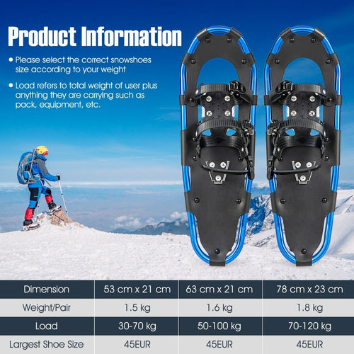 Coast Set Sneeuwschoenen met Klimhulp - 76 cm - Allround 4-In-1 - Incl. Draagtas en Skistokken - Marineblauw - a17f80c2-6d81-4928-8d06-70f8534e4dba