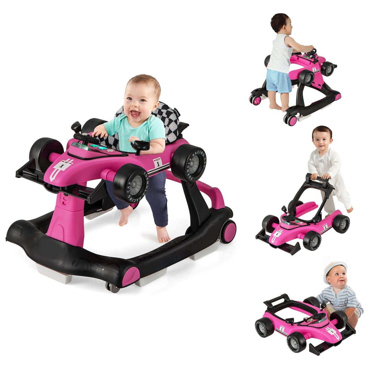 Coast Loopwagen - 4-in-1 - Max. 15 - Roze / Zwart - a1c3daa5d74ce573353e70a9c19d0a3088c15a9f_4_in_1_Baby_Push_Walker_with_Adjustable_Height_and_Speed_Rose_3_1