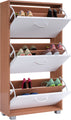 Schoenenkast – 3 Kleppen – 115x60x24cm – 18 Paar Beuken/Wit - a50049307151af18e236e694d7ee59b87e5f77e6_Enriched_product_image