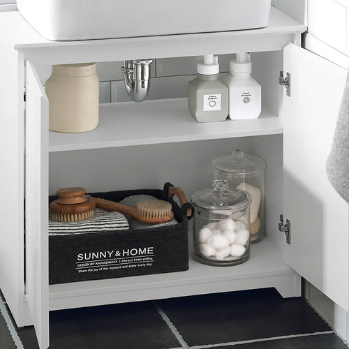 SoBuy - Wastafelkast - Witte badkamerkast - 60x60x30cm - Wit - BZR108-W - a6660701cf95e0f5484d7e17b9cf3a92a26fa36e_BZR108_W_X003_jpg_49eafec4-d832-4e4c-8482-517ac57df12b