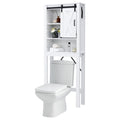 Coast Toiletkast – Houten Schuifdeur – 3-Weg Verstelbare Planken – 68 x 22 x 171 cm - Wit - ab91c8f3b959edc5ac5332751b4a5835854189d5_meuble_wc_au_dessus_de_toilettes_en_bois_3_tag_res_avec_porte_coulissante_pour_salle_de_bain_9_c981135b-54cc-4b9a-a6be-48fefc651281