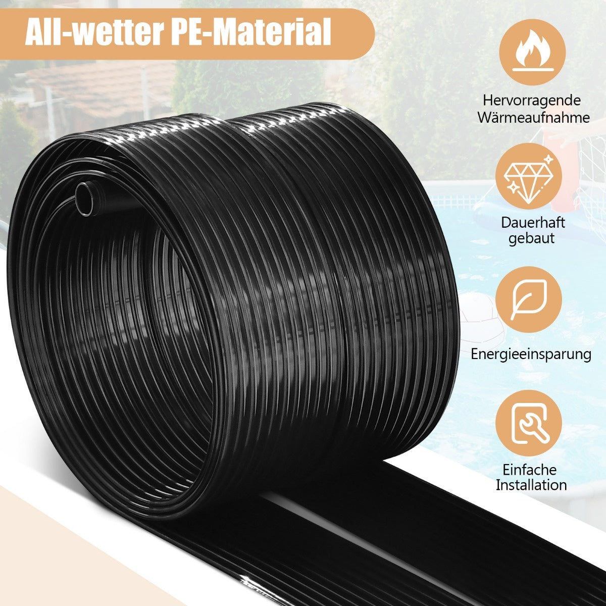 Coast zwembadverwarming 500 x 75 cm zonnecollectorpanelen voor 21500 L ondergrondse en boven de grondbaden