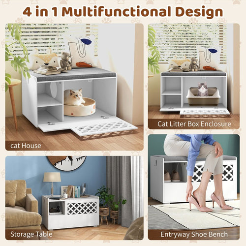 Coast Kast voor Kattenbak - MDF - 90 x 49 x 52 cm - Wit - ade5b6f8ae29abb0e5da28c1313bb91ec3d074fa_pv10097wh_cette_armoire_pour_chat_est_livr_e_avec_un_large_comptoir_avec_un_rebord_trois_c_t_s