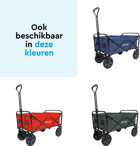 BRASQ Bolderkar Opvouwbaar - 100 Liter - 80 KG Draagkracht - Draaibare wielen mét rem - 90x51x100 CM - Verstelbare hendel - Inklapbare Bolderwagen - Compact – Zwart - b288cb391da4166ea9054fbd40776ee4660703f0_Enriched_product_image