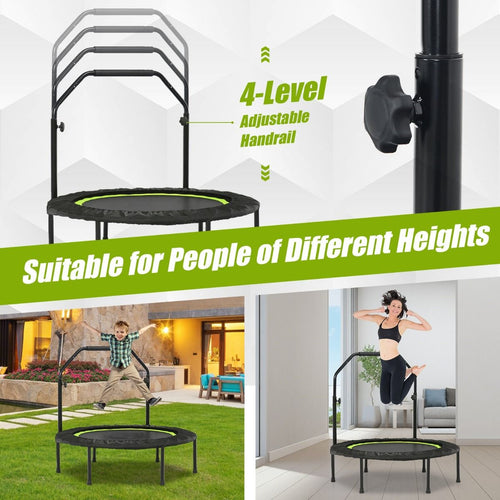 Coast Opvouwbare Trampoline - Met Weerstandsbanden - Verstelbare Handgreep - 101 x 101 x 107.5-130.5 cm - Zwart met Groen - b3e26e9334383e63d18bb97f563b737789070c9d_tw10010gn_robuuste_stalen_constructie_en_het_duurzame_pp_draagvermogen_van_150_kg_8_14__13__1_255492b0-451e-4c0c-ad71-6c33f5a10258