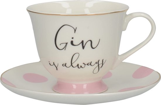 Kitchencraft Kop En Schotel Ava & I 200 ML Keramiek Wit/roze - unisex - 15x15x8.50 cm - b8d5878db5a606500e047c3509d8c2263e8cf063_Enriched_product_image