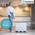 Homra SPARQ Pedaalemmer 3 vakken - 3 x 18 L inhoud - 54 Liter - Crème Wit RVS - Trio Afvalscheiding prullenbak \ - 3-vaks Recycle Afvalemmer - Hygiënisch Afval Scheiden - Witte Keuken Vuilbak - Kantoor Prullenbak - Pedaal - Afvalscheidingsprullenbak - ba44b281-9018-492f-b051-8d9b6fe77446