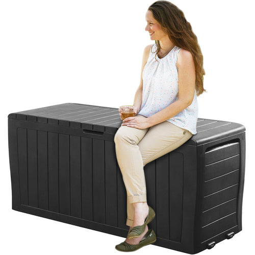 Keter Opslagbox Marvel Plus antraciet 117x45x57cm met wielen - bd7459a7-b8e9-4b32-8361-8f7b9282ae2e