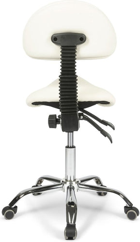 Dunimed Ergonomische Zadelkruk met Rugleuning – Zadelkruk op Wielen - Zadelstoel met Rugleuning – Ergonomische Bureaustoel op Wielen - Wit - bdf62d4922300b213134257170404b1e5ab6d055_Enriched_product_image_3e400c79-5ff8-4072-85c7-4570203fe450