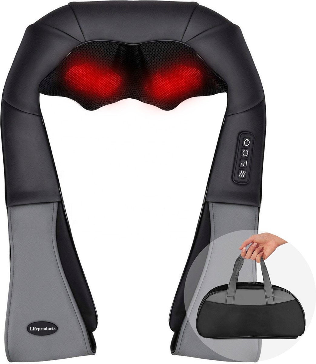 Shiatsu Massagekussen - Elektrisch Nekmassage Apparaat - Massage Apparaten - Nek en Schouder Massage Apparaat - Massageapparaten met Infrarood Verwarming - Met Carrybag - c039a07d-034f-439f-a926-70eaae613987