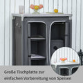 Sunny Campingkast inklapbaar keukenbox draagbaar met 3 planken 1 kast grijs - c389d96a-1861-43b4-a3c6-c5fff10ae503