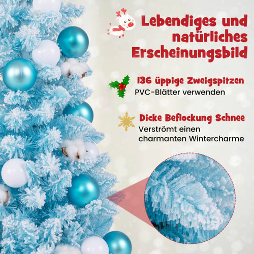 Coast Kerstboom - PVC - 136 Takpunten - Incl. 24 Ballen & 12 Wattenbollen - 44x90 cm - Blauw - c3e49a2b9bc7a845b45cc0d743b92bcadfeb3e2f_079dd03ejpg