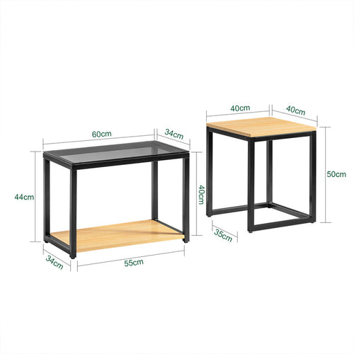 SoBuy Bijzettafels - Set van 2 salontafels - Max. 25KG - 40 x 40 x 50 cm - Houtkleur - c51ef27a-042d-4ec3-99a5-b85273ef7933_3bfced23-e6e3-4982-a8eb-ddf6c3d2e1f3