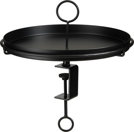 Mica Decorations Aston Dienblad met Klem - H30 x Ø31 cm - Metaal - Zwart - ca8aa221d06c343dde3ebc9a464b02247a37e168_Enriched_product_image_cc53f65d-14c3-4c07-8466-d0a629b6112e