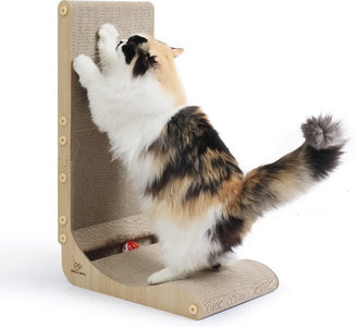 Jake en Jacky Krabkarton voor Katten met Speelballetje - Krabpaal Karton - Krabplank - Krabmand - Krabmeubel - Kartonnen Krabmat - Kattenmand - Kattenbed - 60x26,4x40 cm - cbffaf0c0b8ea5a08e8ff2461664b69701d9f9c6_Enriched_product_image
