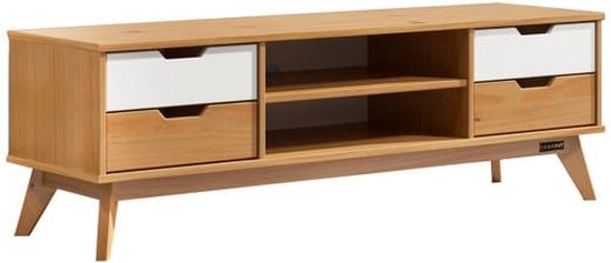 TV-dressoir massief hout 140x42x40cm naturel - cf6e7fa5bade4d232dbb0fb6c76ecf16563deae2_Enriched_product_image