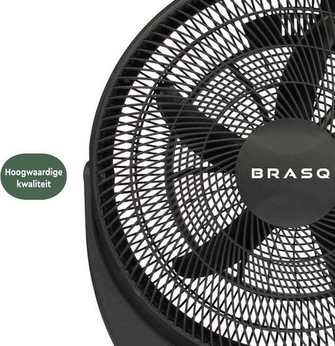 BRASQ Vloerventilator - 50 cm - Zwart - 3 snelheden - Ventilator Staand - Verstelbaar - 90 Watt - d0457708123b927b8b8019addb54ea498c619e6d_Enriched_product_image